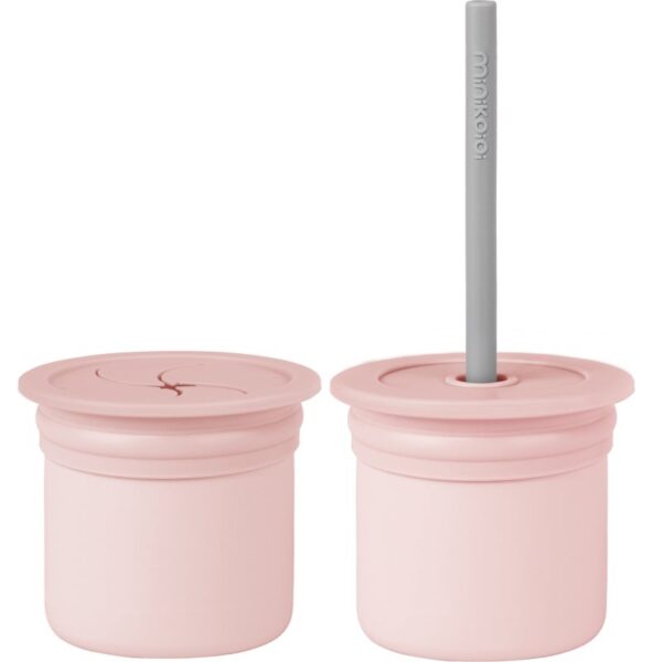 Minikoioi Sip+Snack Set serviciu de masă pentru copii pentru copii Pinky Pink / Powder Grey 1 buc-ro