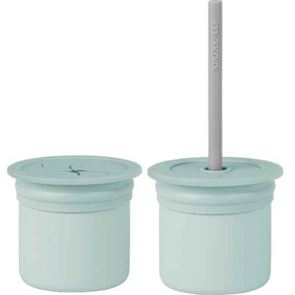Minikoioi Sip+Snack Set serviciu de masă pentru copii pentru copii River Green / Powder Grey 1 buc-ro