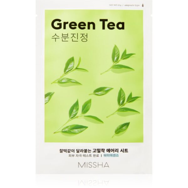 Missha Airy Fit Green Tea mască textilă calmantă cu ceai verde 19 g-ro
