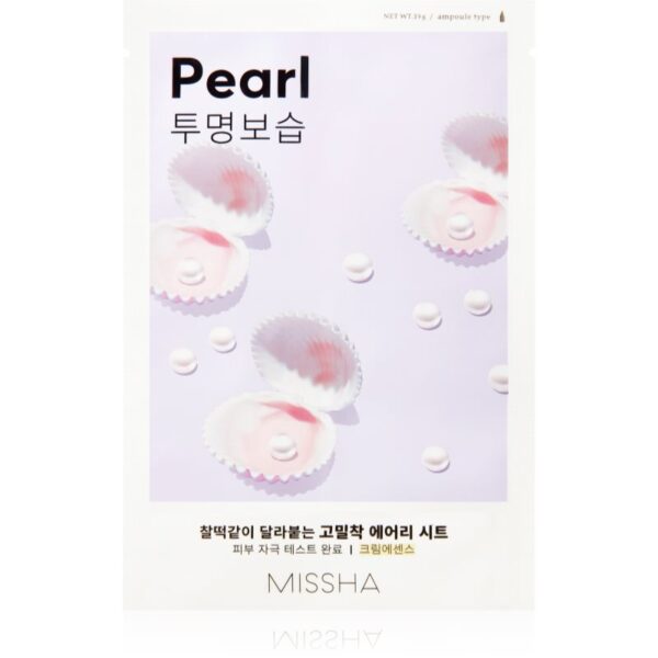 Missha Airy Fit Pearl Mască textilă cu efect de iluminare și hidratare 19 g-ro