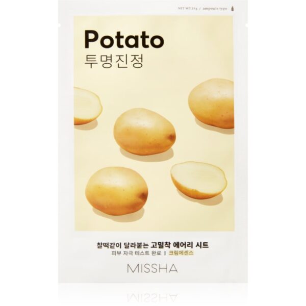 Missha Airy Fit Potato mască textilă pentru netezire pentru o piele mai luminoasa 19 g-ro
