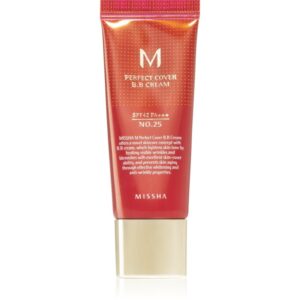 Missha M Perfect Cover crema BB cu protectie ridicata si filtru UV pachet mic culoare No. 25 Warm Beige SPF 42/PA+++ 20 ml-ro