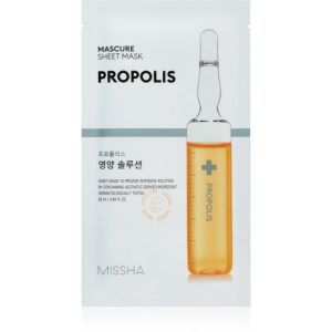 Missha Mascure Propolis mască textilă nutritivă pentru piele sensibila si iritabila 28 ml-ro