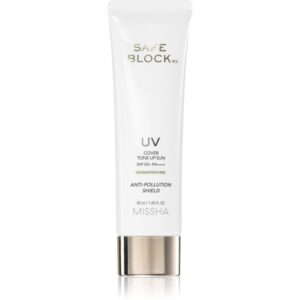 Missha Safe Block RX Cover Tone Up Sun crema de minerale pentru fata si zone sensibile SPF 50+ culoare Foundation-Free 50 ml-Țena