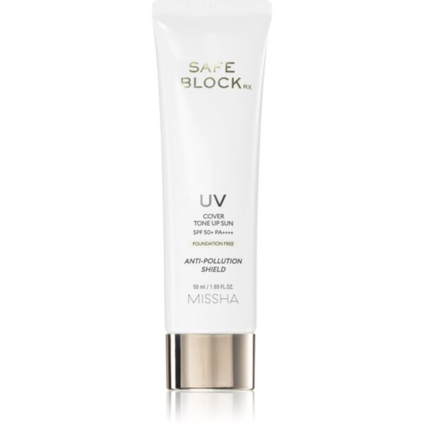 Missha Safe Block RX Cover Tone Up Sun crema de minerale pentru fata si zone sensibile SPF 50+ culoare Foundation-Free 50 ml-Țena