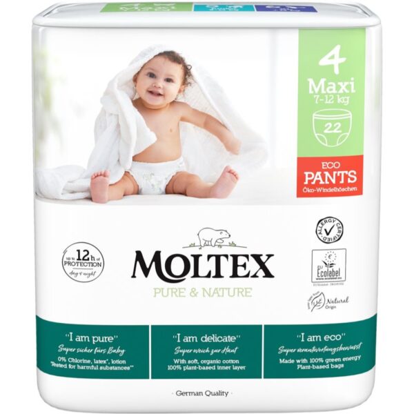 Moltex Pure & Nature Maxi Size 4 scutece de unică folosință tip chiloțel 7-12 kg 22 buc-Țena