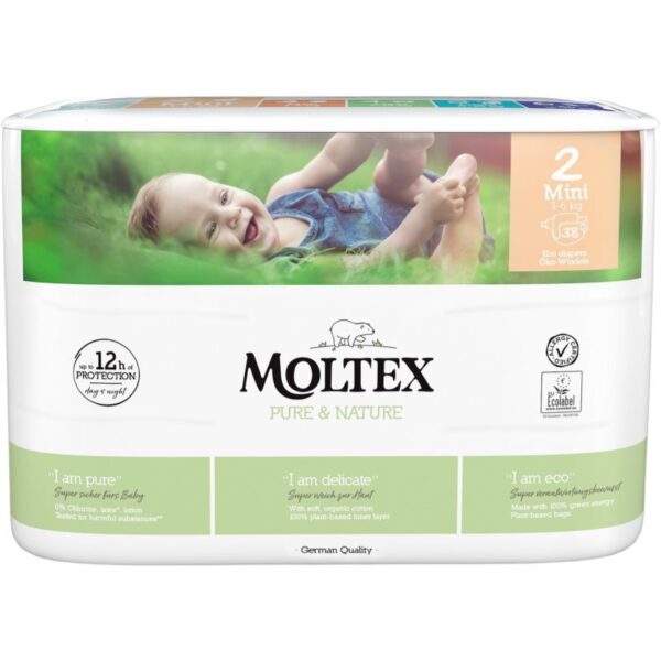Moltex Pure & Nature Mini Size 2 scutece ECO de unică folosință 3-6 kg 38 buc-Țena
