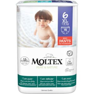 Moltex Pure & Nature XL Size 6 scutece de unică folosință tip chiloțel 14+ kg 18 buc-Țena