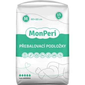 MonPeri Baby Underpads Size M suport pentru schimbat scutecele de unică folosință 60x60 cm 15 buc-Țena