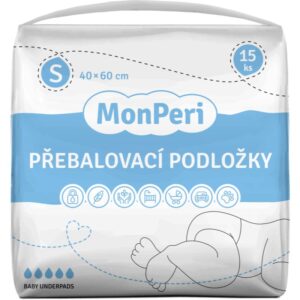 MonPeri Baby Underpads Size S suport pentru schimbat scutecele de unică folosință 40x60 cm 15 buc-Țena