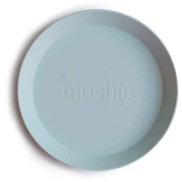 Mushie Round Dinnerware Plates farfurie Powder Blue 2 buc-ro