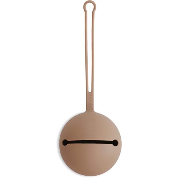 Mushie Silicone Pacifier Holder Case cutie pentru suzetă Natural 1 buc-ro