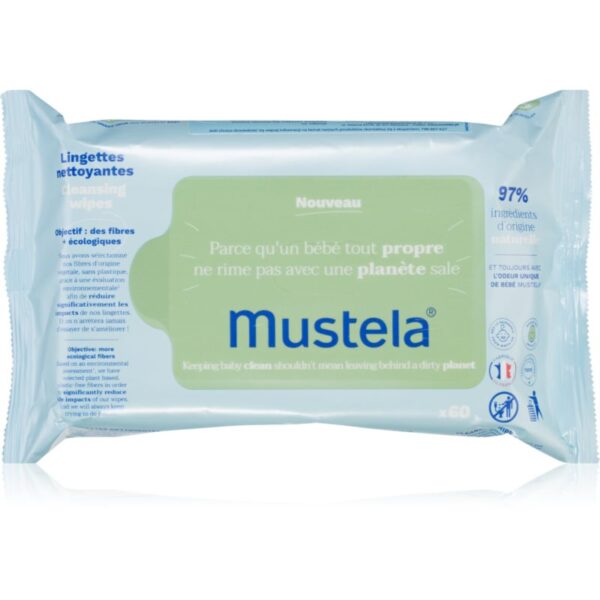 Mustela Bébé Cleansing Wipes Șervețele umede pentru copii 60 buc-Țena