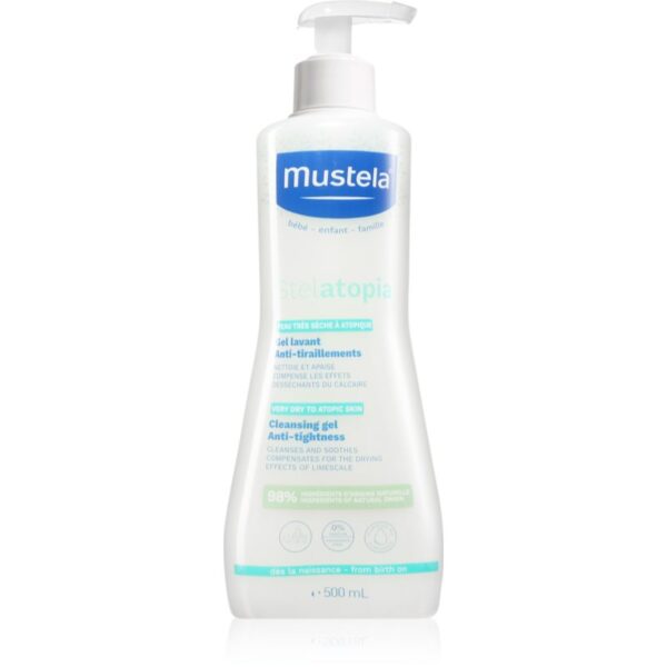 Mustela Bébé Stelatopia gel pentru spălarea și curățarea copiilor și a bebelușilor pentru piele uscata spre atopica 500 ml-Țena