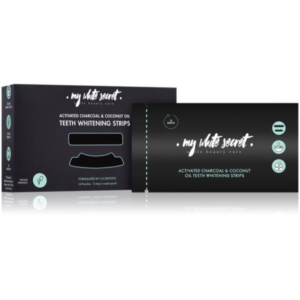 My White Secret Charcoal and Coconut Oil benzi pentru ablirea dintilor pentru dinti 14 buc-ro