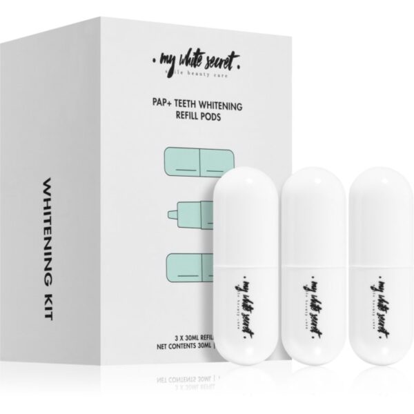 My White Secret PAP+ Teeth Whitening Refill Pods gel decolorant activator rezervă 3x10 ml-Țena