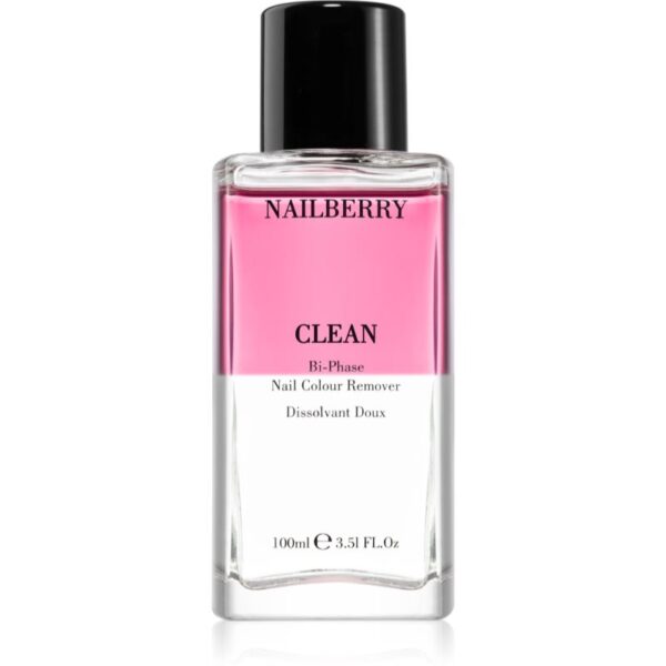 NAILBERRY Clean Bi-Phase Nail Colour Remover dizolvant pentru oja cu efect de întărire 100 ml-ro