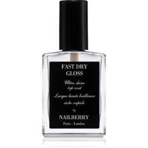 NAILBERRY Fast Dry Gloss Ultra Shine Top Coat uscare rapida pentru unghii 15 ml-Țena