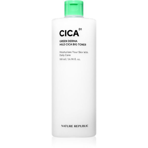 NATURE REPUBLIC Green Derma Mild Cica Big Toner calmant tonic reface bariera protectoare a pielii 500 ml-ro