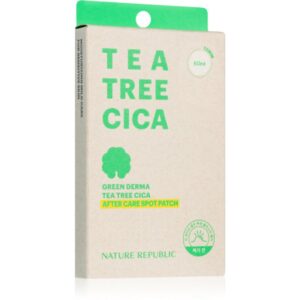 NATURE REPUBLIC Green Derma Tea Tree Cica After Care Spot Patch tratament local pentru piele uscata si iritata in urma tratamentului antiacneic 60 buc-Țena