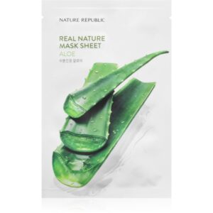 NATURE REPUBLIC Real Nature Aloe Mask Sheet mască textilă hidratantă cu efect calmant 23 ml-ro