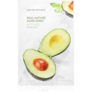 NATURE REPUBLIC Real Nature Avocado Mask Sheet mască textilă nutritivă pentru tenul uscat 23 ml-Țena