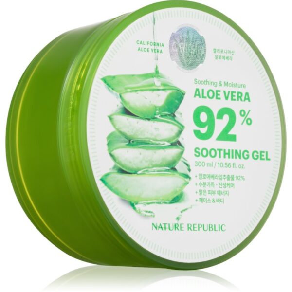 NATURE REPUBLIC Soothing & Moisture Aloe Vera 92% Soothing Gel gel calmant si hidratant pentru piele sensibila 300 ml-ro