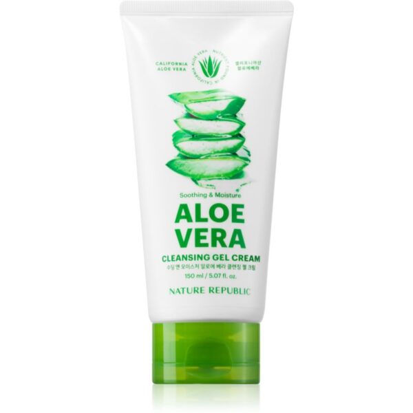 NATURE REPUBLIC Soothing & Moisture Aloe Vera Cleansing Gel Cream cremă hidratantă pentru curățare cu efect calmant 150 ml-ro