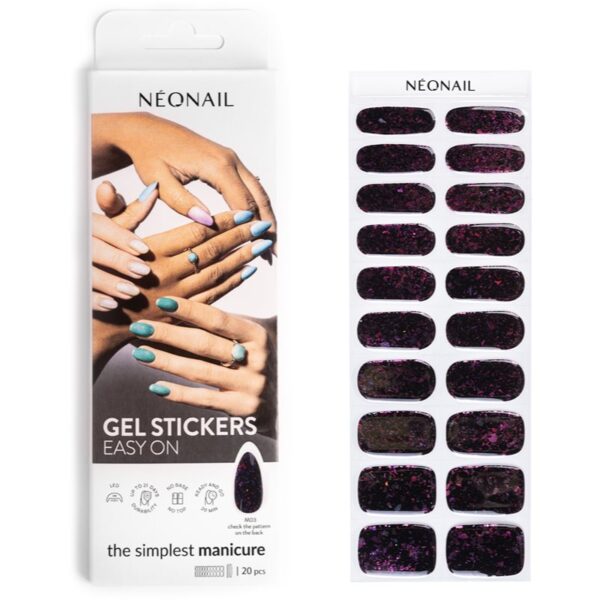NEONAIL Easy On Gel Stickers folii autocolante pentru unghii culoare M03 20 buc-Țena
