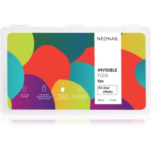 NEONAIL Flexi Tips Invisible unghii artificiale tip 03 Clear Stiletto 300 buc-Țena