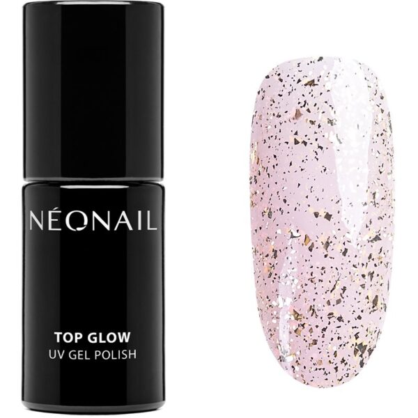 NEONAIL Top Glow lac gel de unghii pentru acoperirea superioară culoare Gold Flakes 7