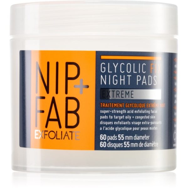 NIP+FAB Glycolic Fix Extreme dischete demachiante pentru noapte 60 buc-Țena
