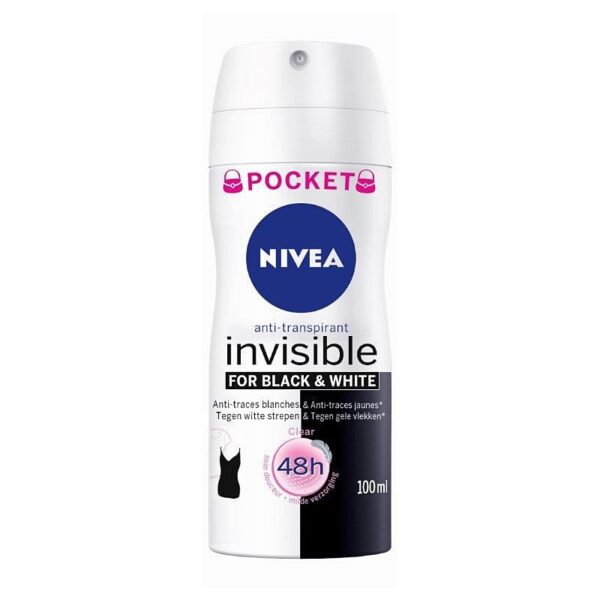 NIVEA Invisible Black & White Clear antiperspirant Spray pentru femei 100 ml-Țena