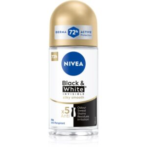 NIVEA Invisible Black & White Silky Smooth deodorant roll-on antiperspirant pentru femei 50 ml-ro