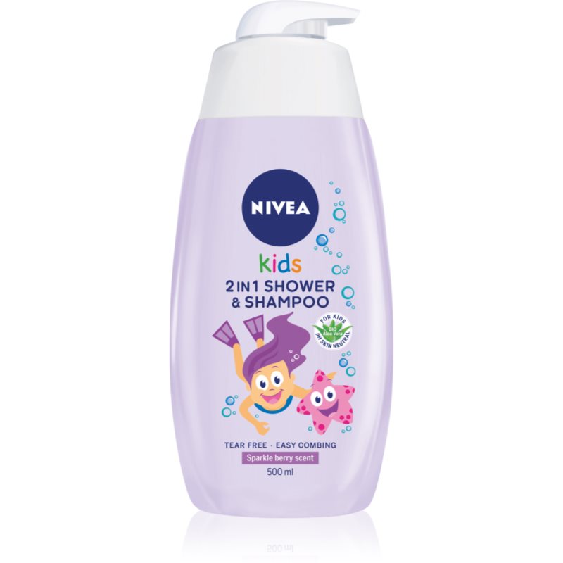NIVEA Kids Girl 2 in 1 gel de dus si sampon pentru copii 500 ml-ro