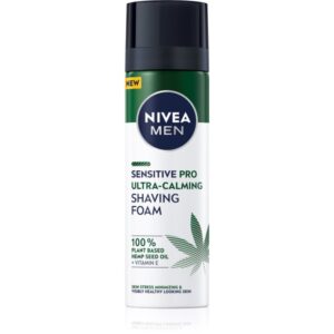 NIVEA MEN Sensitive Hemp spumă pentru bărbierit cu ulei de canepa 200 ml-Țena