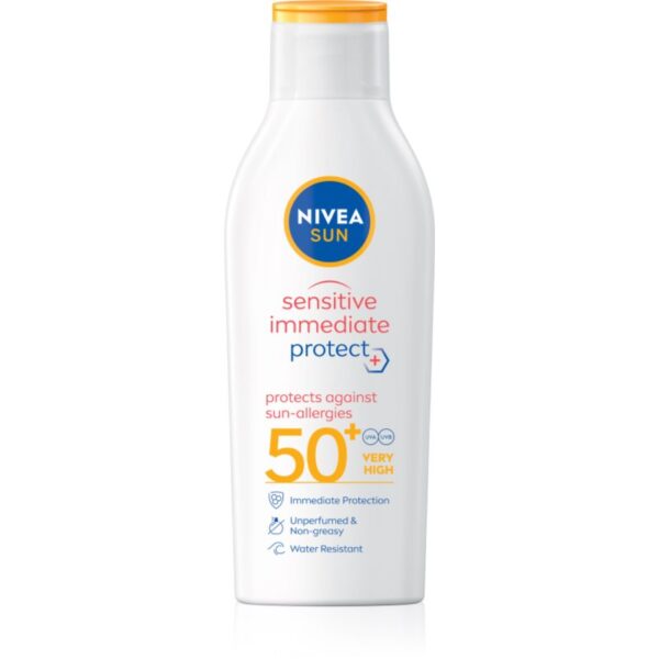 NIVEA SUN Sensitive Immediate lotiune de plaja pentru pielea sensibila SPF 50+ 200 ml-Țena