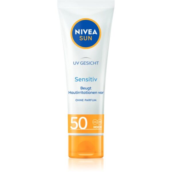 NIVEA SUN Sensitive crema protectoare pentru fata pentru piele sensibilă SPF 50 50 ml-Țena