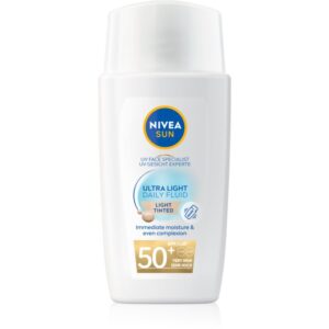 NIVEA SUN Ultra Light Fluid nuantator cu textura usoara SPF 50+ culoare Light 40 ml-Țena