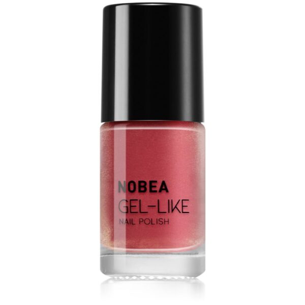 NOBEA Metal Gel-like Nail Polish lac de unghii cu efect de gel culoare Sunset coral #N53 6 ml-ro
