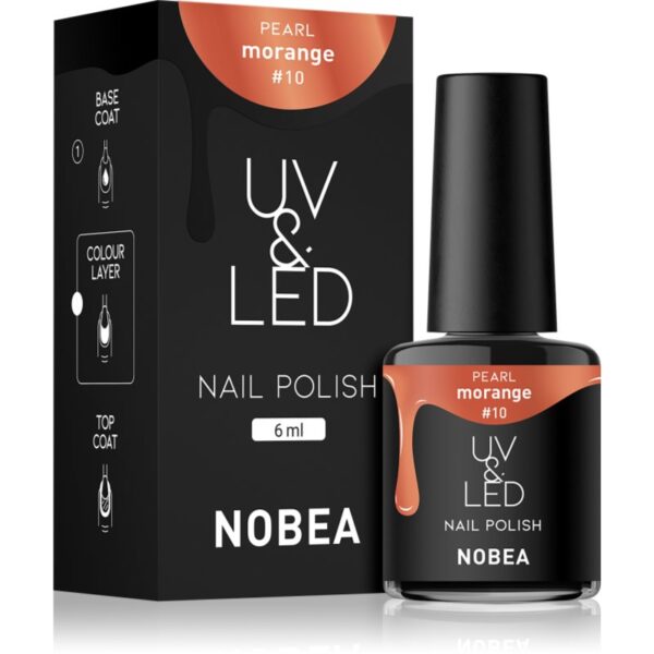 NOBEA UV & LED Nail Polish unghii cu gel folosind UV / lampă cu LED glossy culoare Morange #10 6 ml-Țena