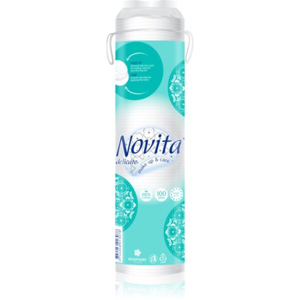 NOVITA Delicate tampoane cosmetice pentru demachierea și curățarea tenului 100 buc-ro