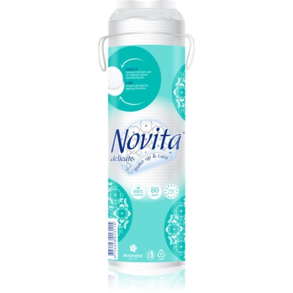 NOVITA Delicate tampoane cosmetice pentru demachierea și curățarea tenului 80 buc-ro