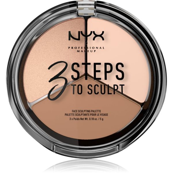 NYX Professional Makeup 3 Steps To Sculpt Patela pentru conturul fetei culoare 01 Fair 15 g-ro