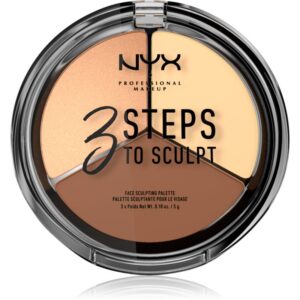 NYX Professional Makeup 3 Steps To Sculpt Patela pentru conturul fetei culoare 02 Light 15 g-ro