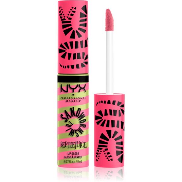 NYX Professional Makeup Beetlejuice Sandworm Swirl luciu de buze stralucitor culoare 01 Pink 8 ml-ro