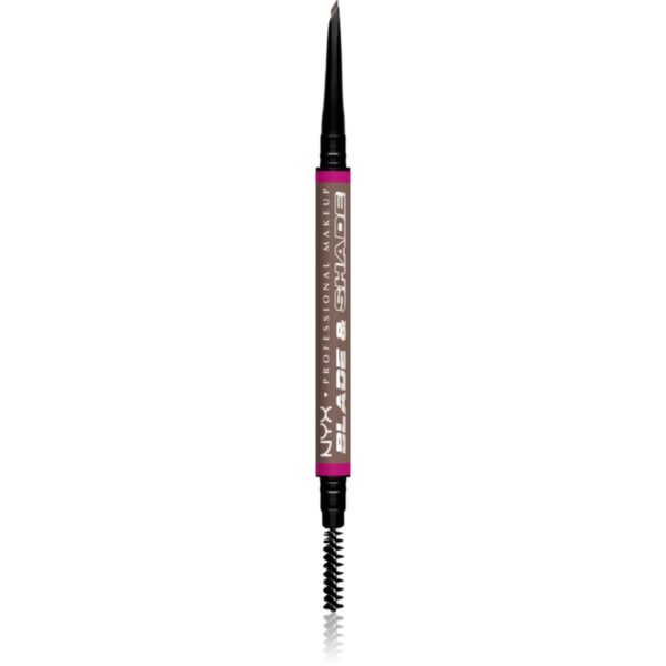 NYX Professional Makeup Blade & Shade creion pentru sprancene cu pensula culoare 03 Cool Ash Brown g-ro