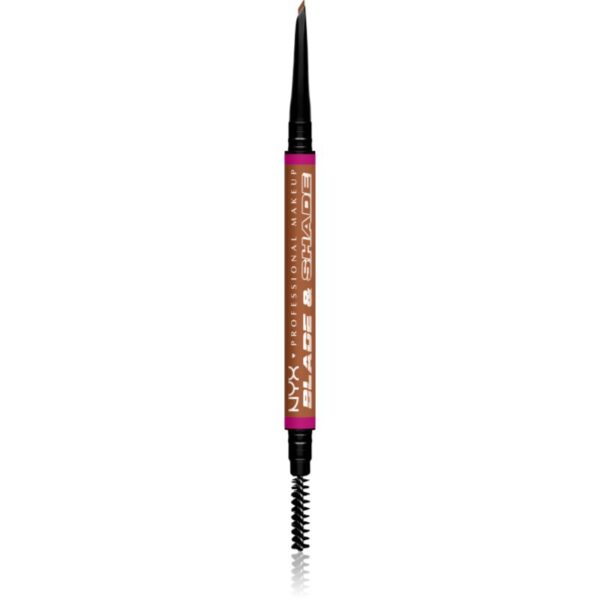 NYX Professional Makeup Blade & Shade creion pentru sprancene cu pensula culoare 05 Auburn g-ro