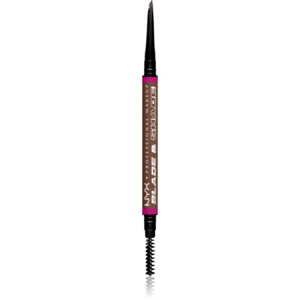 NYX Professional Makeup Blade & Shade creion pentru sprancene cu pensula culoare 08 Chocolate g-ro
