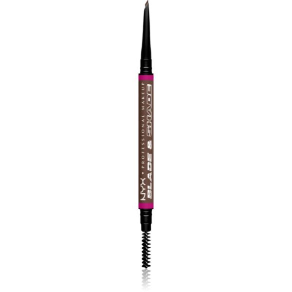 NYX Professional Makeup Blade & Shade creion pentru sprancene cu pensula culoare 09 Brunette g-ro